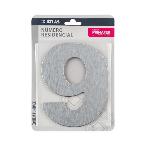 PRIMAFER - NUMERO RESIDENCIAL 9 ALUM ESCOVADO 