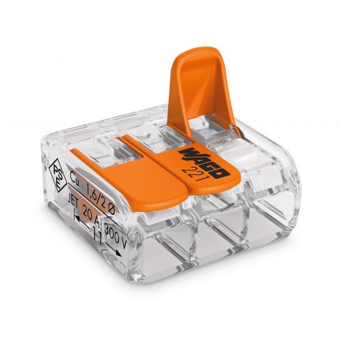 WAGO - CONECTOR EMENDA TRANS 3P 0,14/4MM
